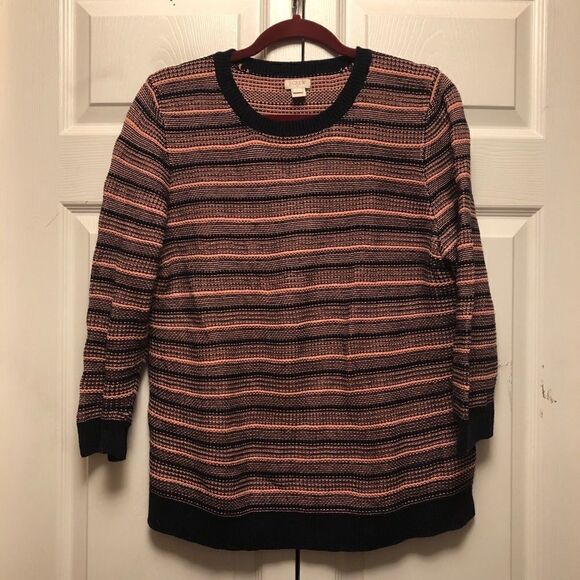 J. Crew Factory Interweaved Striped Sweater - Picture 2 of 5